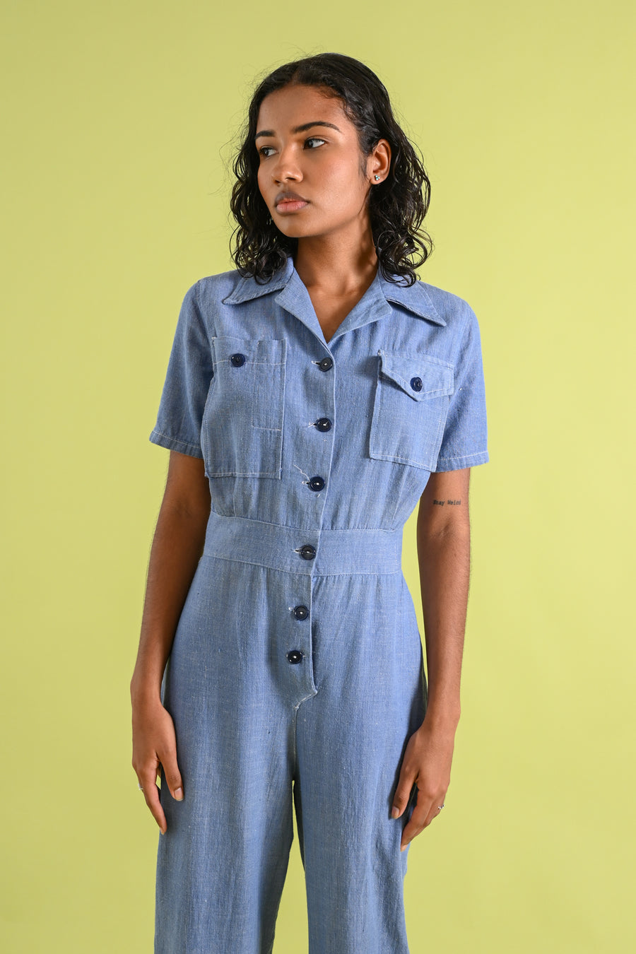 1940s Deadstock War Era Chambray Coveralls [xs/sm]