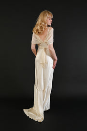 1930s Trained Silk Wrap Gown [xs/sm/med]