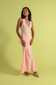 1930s Crinkle Silk Chiffon Bias Cut Gown [xs/sm]