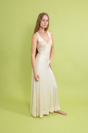 1930s Sweetheart Silk and Lace Slip [xs/sm]