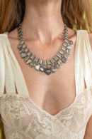 Victorian Sterling Puffy Heart Charm Necklace