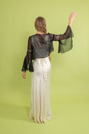 1920s Diamanté Silk Chiffon Jacket [xs/sm]