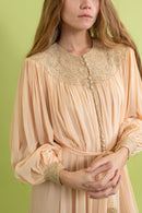 1930s Silk Chiffon Balloon Sleeve Robe [os]