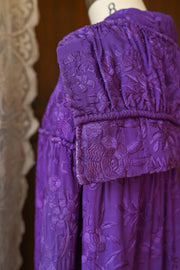 1920s Violet Silk Fringe Embroidered Cape