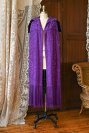 1920s Violet Silk Fringe Embroidered Cape
