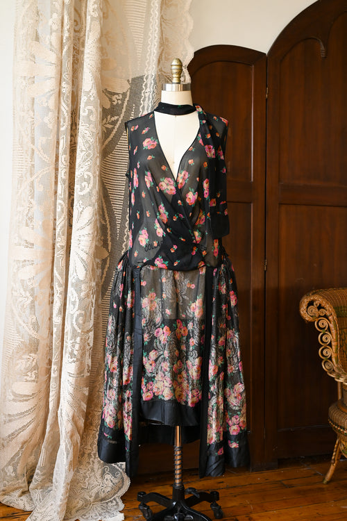 1920s Silk Lamé Robe de Style Gown