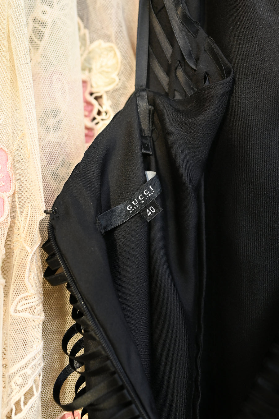 Gucci By Tom Ford F/W 2002 Ribbon Cage Gown