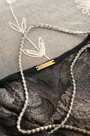 Demetra's Silver Lamé Diamanté Halter Gown