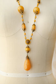 1920s Marbled Celluloid Egyptian Revival Sautoir