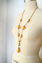 1920s Marbled Celluloid Egyptian Revival Sautoir
