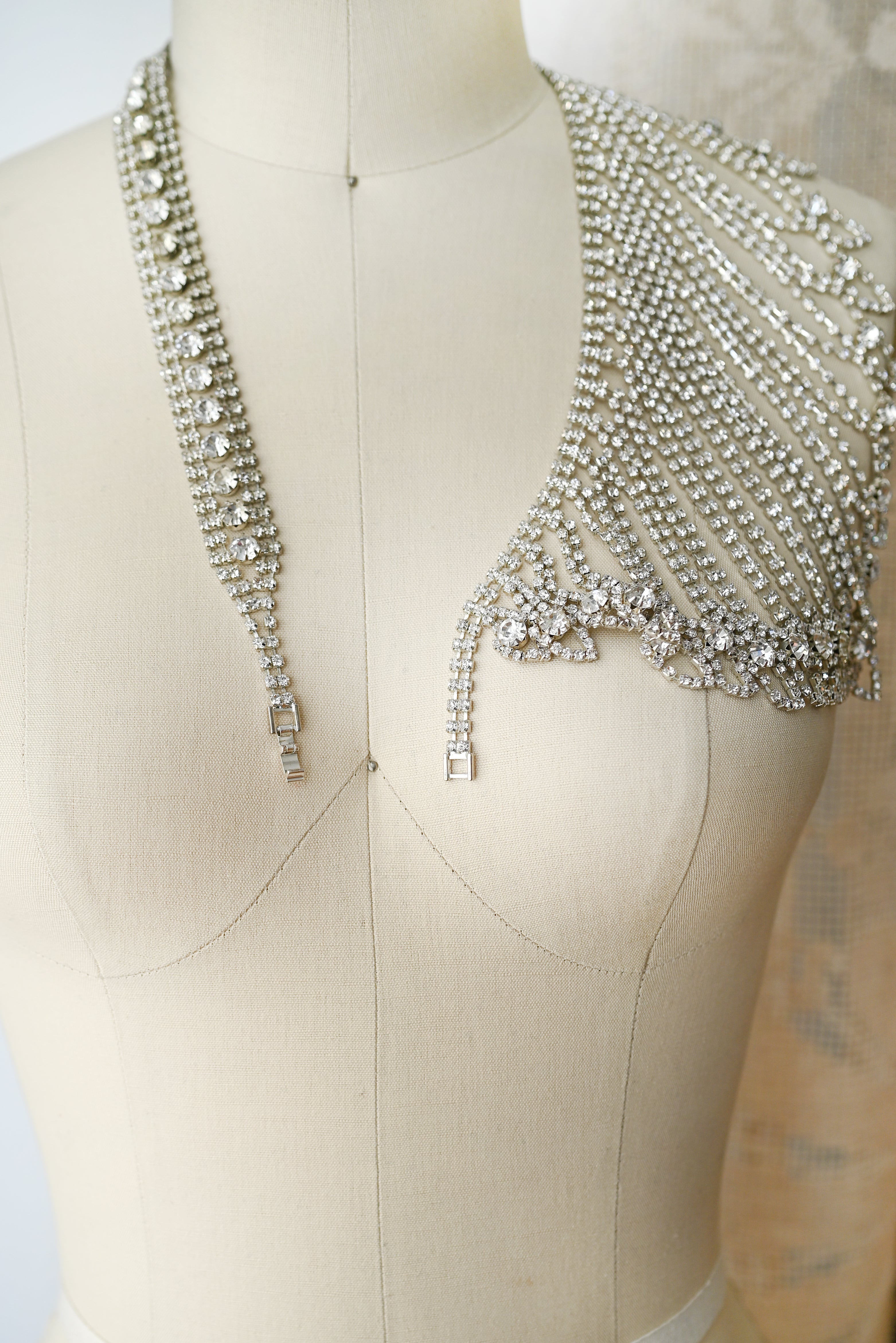 1960s Rhinestone Reverse Necklace Bodychain