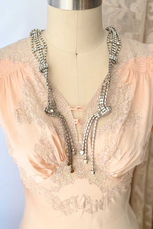 Midcentury Rhinestone Tassel Belt