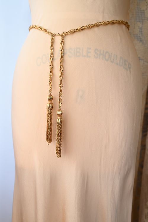1980s Brass Swag Tassel Belt