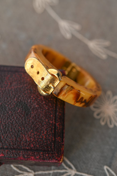 Midcentury Bakelite Buckle Clamper Bracelet
