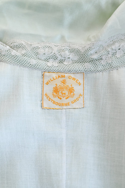 c1900 English Seafoam Silk Dressing Gown