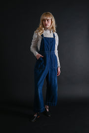 1930s Indigo Denim Side Snap Overalls [med/lrg]