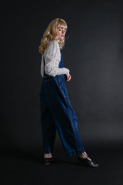 1930s Indigo Denim Side Snap Overalls [med/lrg]