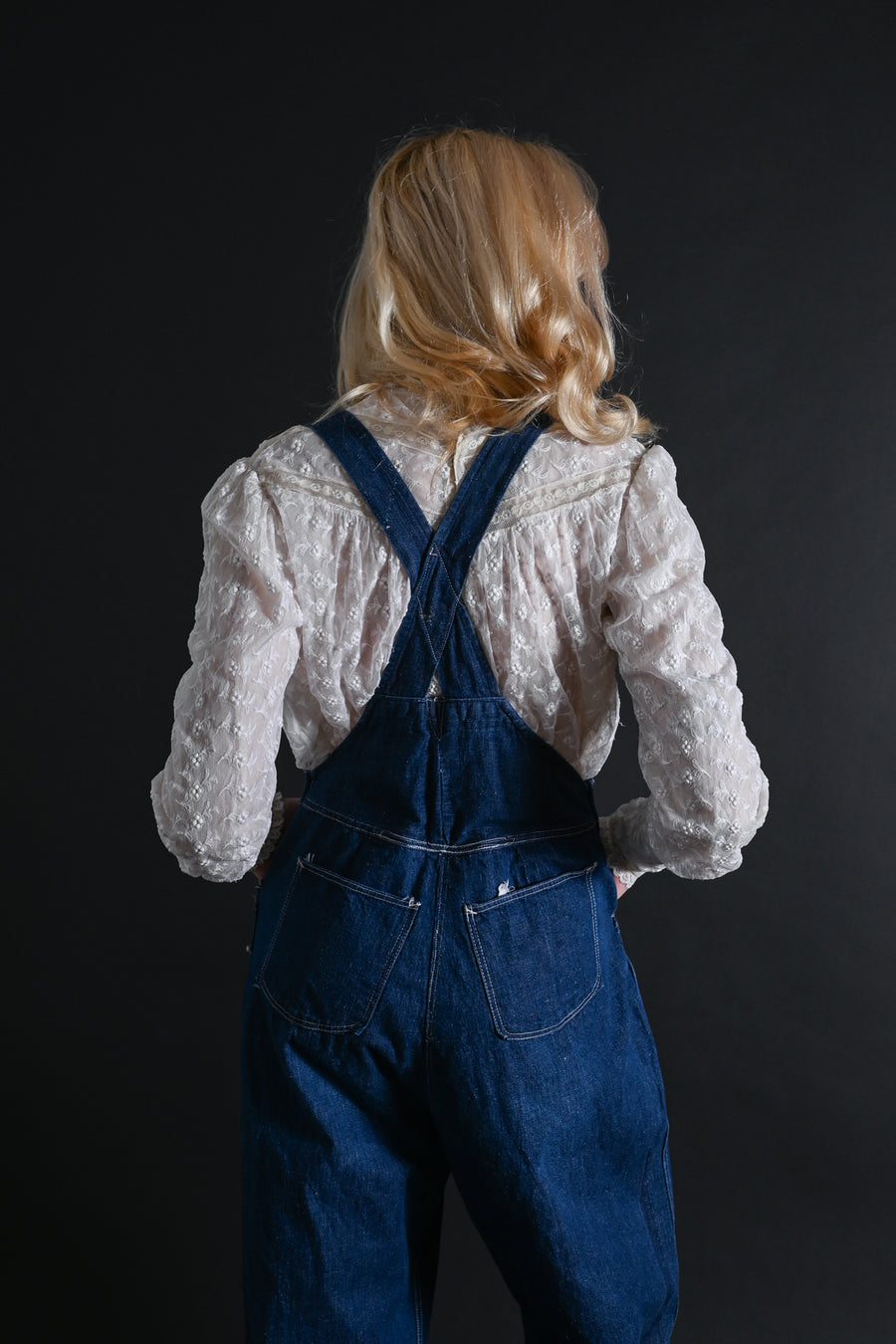 1930s Indigo Denim Side Snap Overalls [med/lrg]