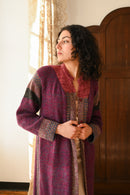 1970s Handknit Wool Colorblock Duster [sm/med/lrg]