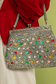 1950s Hand Beaded Bejeweled Candy Purse