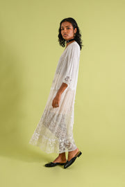 1920s Hand Embroidered Cotton Whitework Dress [sm/med/lrg]