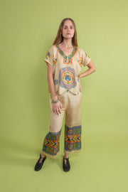 1920s Pongee Silk Pajama Set [xs/sm/med]