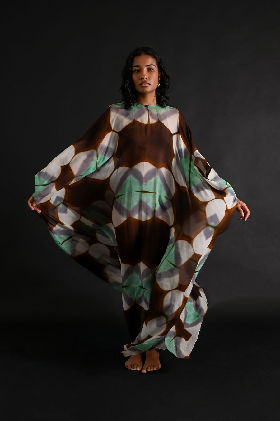 1972 Halston Tie Dye Silk Chiffon Caftan [OS]