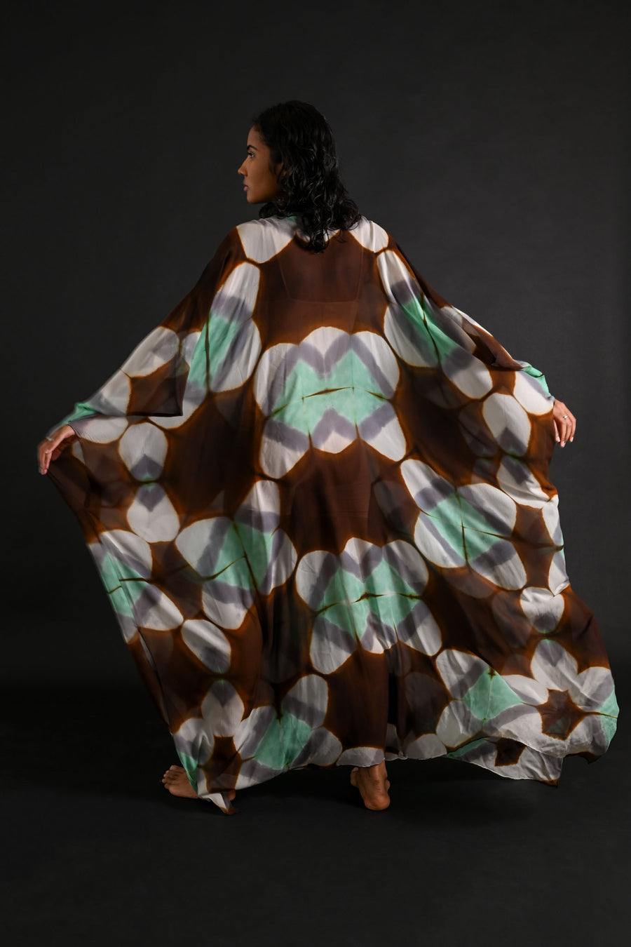 1972 Halston Tie Dye Silk Chiffon Caftan [OS]
