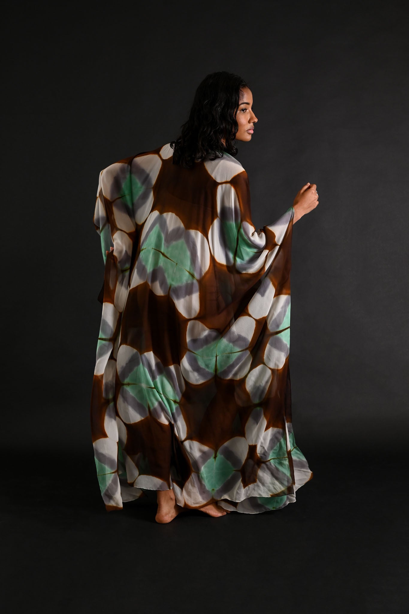 1972 Halston Tie Dye Silk Chiffon Caftan [OS]