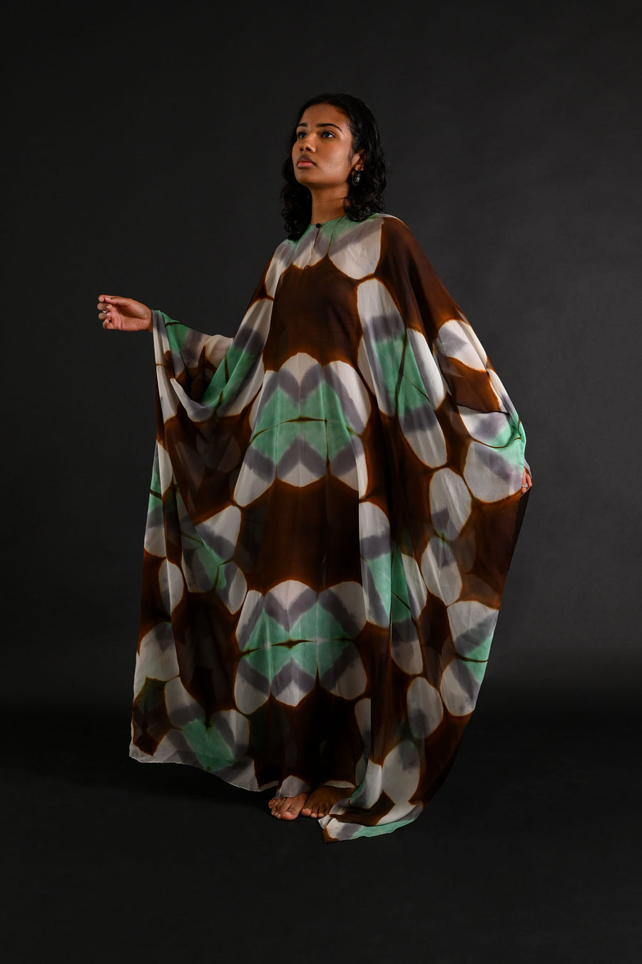 1972 Halston Tie Dye Silk Chiffon Caftan [OS]