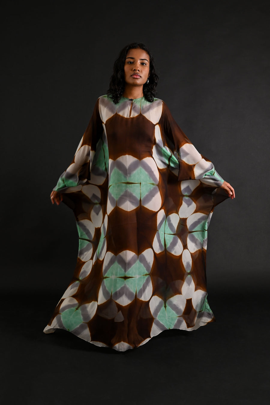 1972 Halston Tie Dye Silk Chiffon Caftan [OS]