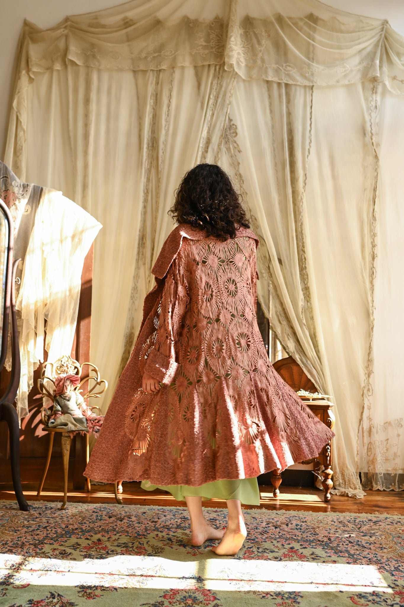 1920s Art Deco Rose Soutache Coat [sm/med/lrg]