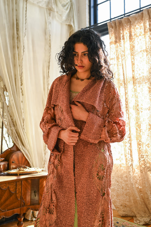 1920s Art Deco Rose Soutache Coat [sm/med/lrg]