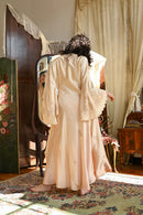 Demetra's Ombré Silk Angel Sleeve Appliqué Wrap [xs/sm/med]