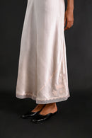 1930s Hand Embroidered Floral + Foliage Silk Gown [xs/sm]