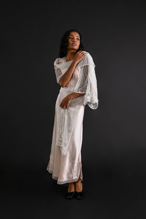 1900s Handmade Brussels Lace Shawl