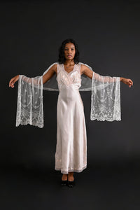 1900s Handmade Brussels Lace Shawl