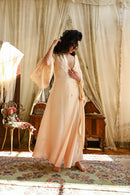 Demetra's Ombré Silk Angel Sleeve Appliqué Wrap [xs/sm/med]