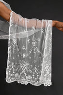 1900s Handmade Brussels Lace Shawl