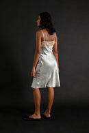 1930s Powder Blue Silk Satin Slip [xs/sm]