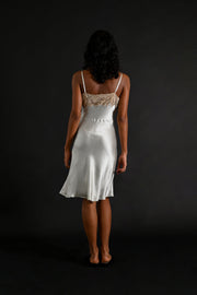 1930s Powder Blue Silk Satin Slip [xs/sm]