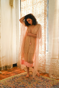 1920s Silk + Lace Caped Angel Sleeve Robe [sm/med/lrg]