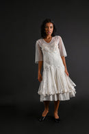 1920s Tambour Embroidered Lace Dress [xs/sm]