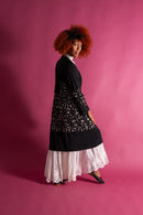 1920s Black Silk Floral Cutout Jacket [xs/sm/med]