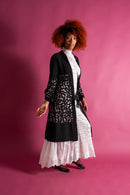1920s Black Silk Floral Cutout Jacket [xs/sm/med]