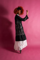 1920s Black Silk Floral Cutout Jacket [xs/sm/med]