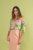 1960s Irene Galitzene Couture Beaded Floral Jacket [sm/med]