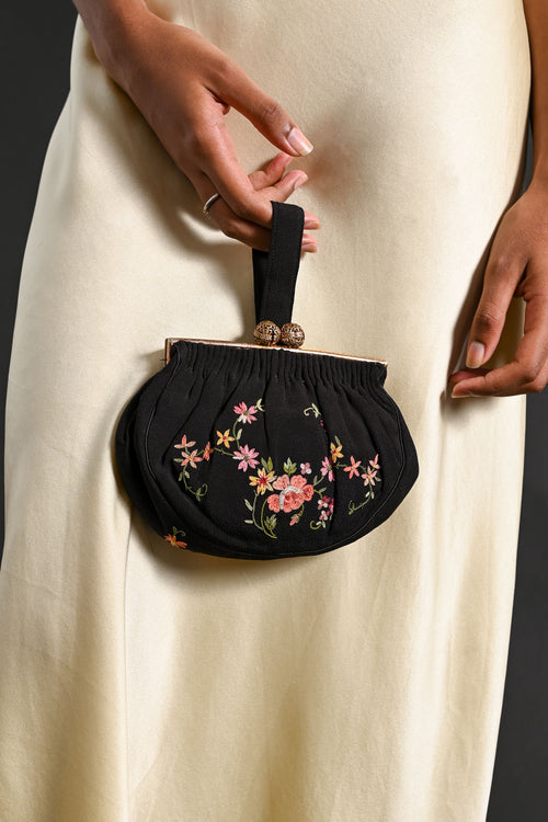 1930s French Point de Beauvais Silk Purse