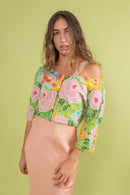 1960s Irene Galitzene Couture Beaded Floral Jacket [sm/med]