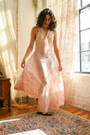 1930s Floral Printed Rayon Tie Front Gown [sm/med]